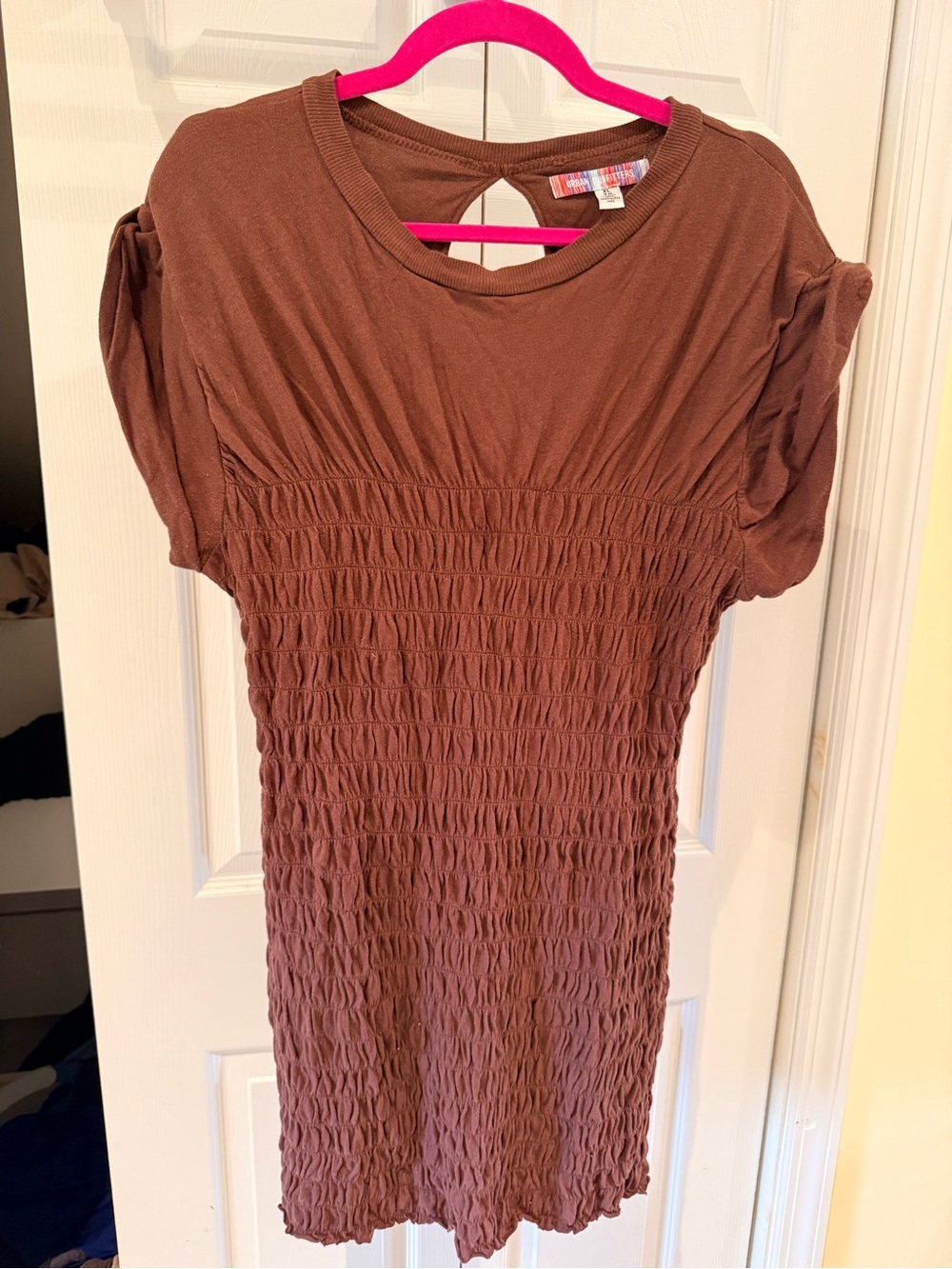 Urban Outfitters-Smocked Midi Dress, Brown, Size XL
